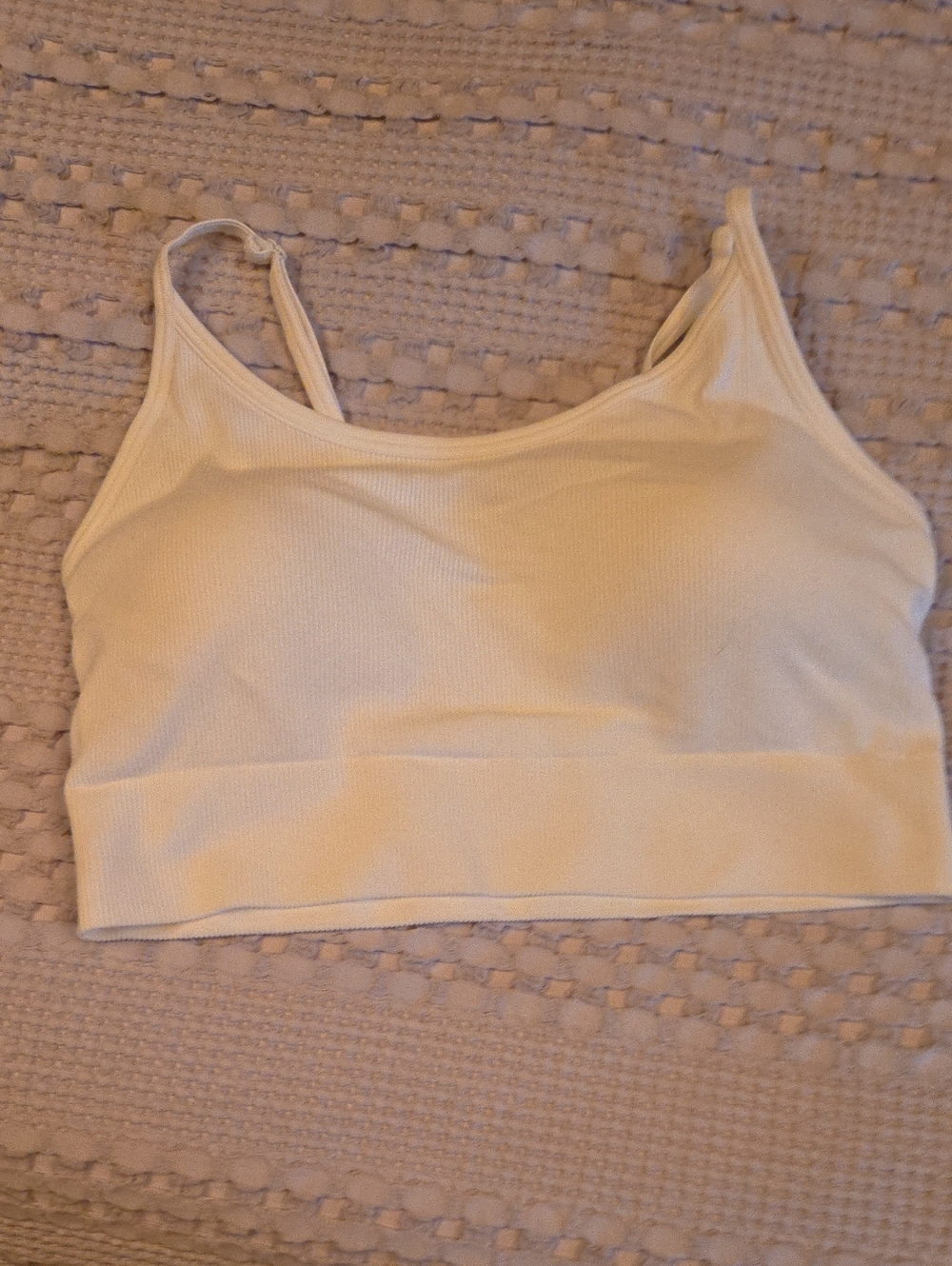 Uniqlo Cream Ribbed Seamless Bralette Xl